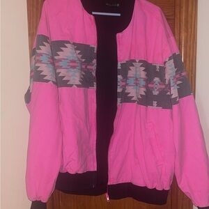 Pink Geometric Pattern Jacket